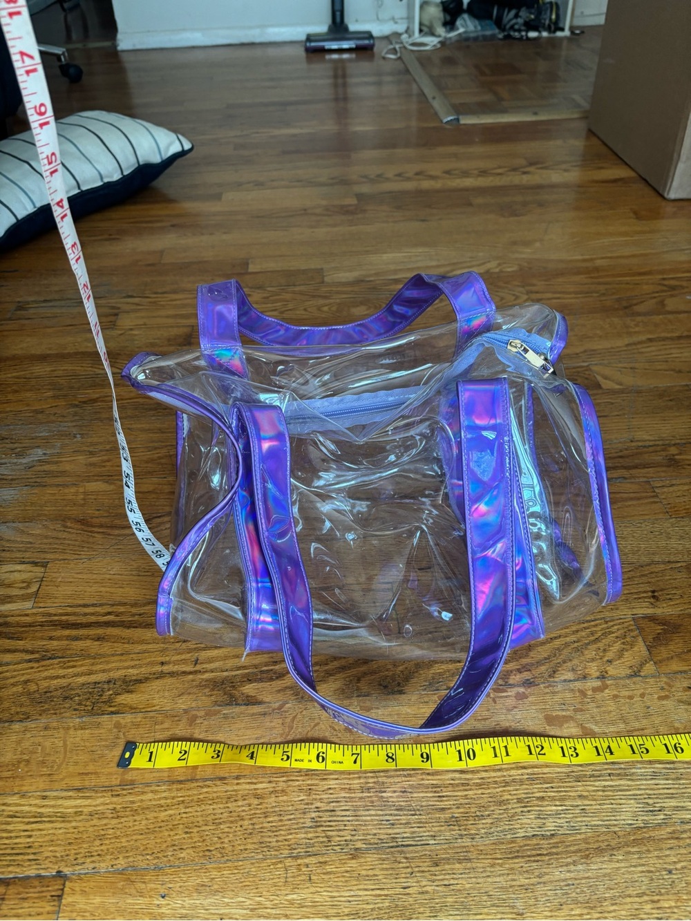 Iridescent Purple Clear Tote Bag - Women Bags